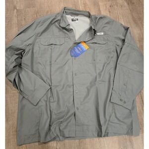 Habit River Gorge Long Sleeve Vented Fishing Shirt Size ‎ 2XL Gray